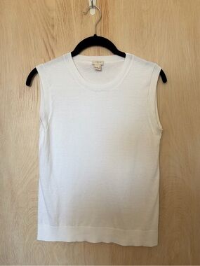 J. Crew Cream Crewneck Sleeveless Top